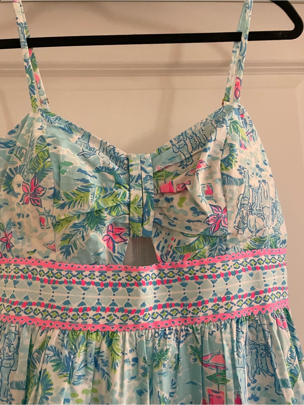 Light Blue Floral Sundress with Pink Accents - Picture 2 of 4